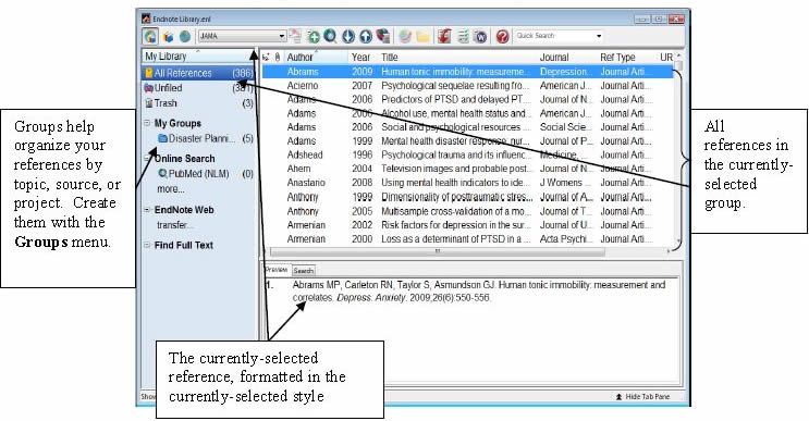 Exploring the EndNote Library