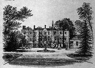Illustration of Bodrhyddan Hall, located three miles southeast of Rhyl in Wales
