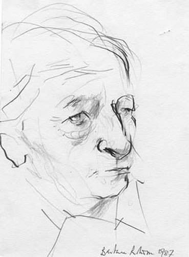 Pencil sketch of Angus Wilson (Series IX, Box 3)